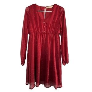 Liberty Love Maternity Red Sheer Christmas Dres Size Small NWT #6123